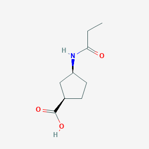 molecular formula C9H15NO3 B8587917 (1R,3S)-3-Propionylamino-cyclopentanecarboxylic acid 