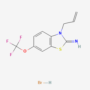 molecular formula C11H10BrF3N2OS B8587921 3-Allyl-2-imino-6-trifluoromethoxybenzothiazoline hydrobromide CAS No. 130997-64-7