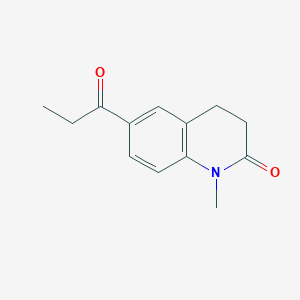 molecular formula C13H15NO2 B8587929 1-Methyl-2-oxo-6-propionyl-1,2,3,4-tetrahydroquinoline 