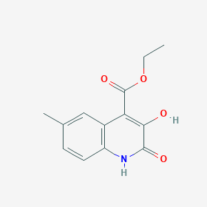 molecular formula C13H13NO4 B8588390 ethyl 3-hydroxy-6-methyl-2-oxo-1H-quinoline-4-carboxylate 