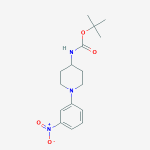 molecular formula C16H23N3O4 B8588451 tert-butyl N-[1-(3-nitrophenyl)piperidin-4-yl]carbamate 