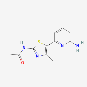 molecular formula C11H12N4OS B8588531 N-[5-(6-aminopyridin-2-yl)-4-methyl-1,3-thiazol-2-yl]acetamide 
