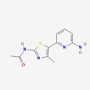N-[5-(6-aminopyridin-2-yl)-4-methyl-1,3-thiazol-2-yl]acetamide