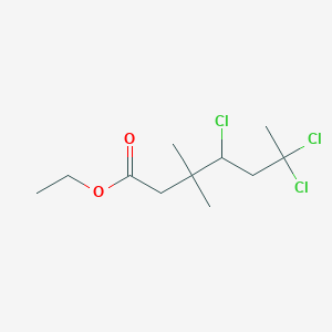 Heptanoic acid, 4,6,6-trichloro-3,3-dimethyl-, ethyl ester