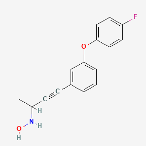 molecular formula C16H14FNO2 B8588888 3-Butyn-2-amine, 4-[3-(4-fluorophenoxy)phenyl]-N-hydroxy- CAS No. 188534-07-8