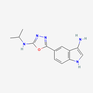 5-(3-amino-1H-indol-5-yl)-N-isopropyl-1,3,4-oxadiazol-2-amine
