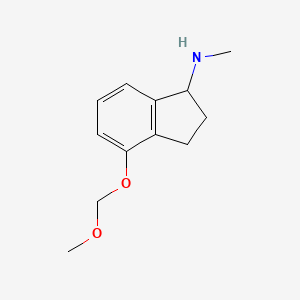 molecular formula C12H17NO2 B8589038 1-Methylamino-4-(methoxymethoxy)indane 