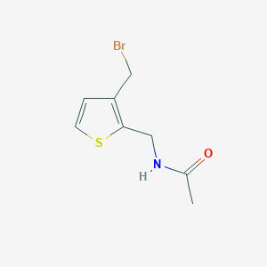 molecular formula C8H10BrNOS B8589060 N-{[3-(Bromomethyl)thiophen-2-yl]methyl}acetamide CAS No. 62220-79-5