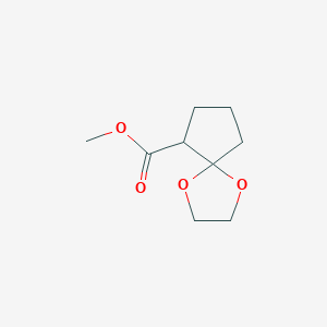 molecular formula C9H14O4 B8589132 Methyl 1,4-dioxaspiro[4.4]nonane-6-carboxylate 