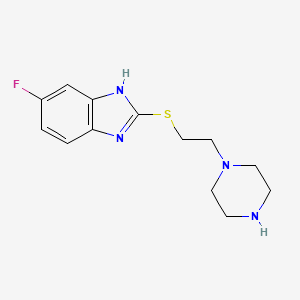 molecular formula C13H17FN4S B8589184 6-Fluoro-2-{[2-(piperazin-1-yl)ethyl]sulfanyl}-1H-benzimidazole CAS No. 823182-55-4