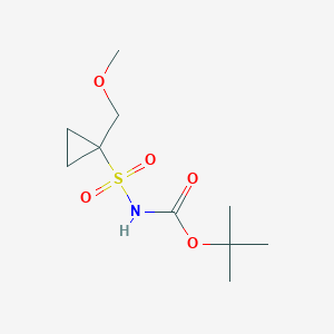 molecular formula C10H19NO5S B8589211 Tert-butyl (1-(methoxymethyl)cyclopropyl)sulfonylcarbamate 