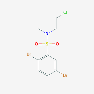 molecular formula C9H10Br2ClNO2S B8589290 2,5 Dibromo-n-(2-chloroethyl)-n-methyl benzene sulfonamide 
