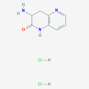 molecular formula C8H11Cl2N3O B8589309 3-Amino-3,4-dihydro-1,5-naphthyridin-2(1h)-one dihydrochloride 