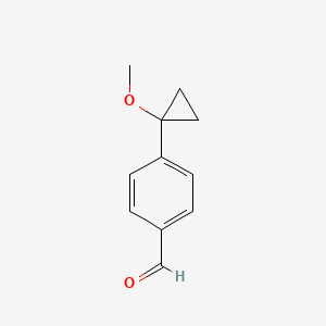 molecular formula C11H12O2 B8589334 4-(1-Methoxycyclopropyl)-benzaldehyde 