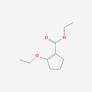 molecular formula C10H16O3 B8589471 Ethyl 2-ethoxy-1-cyclopentenecarboxylate CAS No. 23153-72-2
