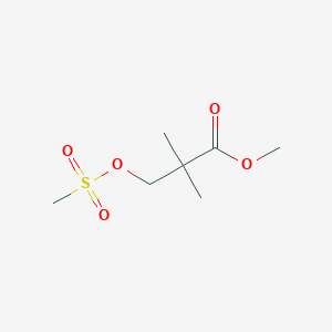 molecular formula C7H14O5S B8589489 3-Methanesulfonyloxy-2,2-dimethylpropionic acid methyl ester 