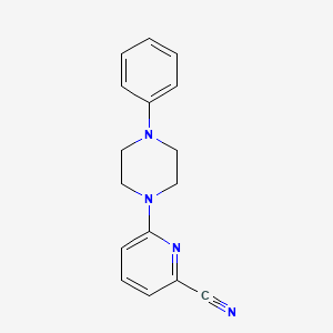 molecular formula C16H16N4 B8589544 2-Cyano-6-(4-phenyl-1-piperazinyl)pyridine 
