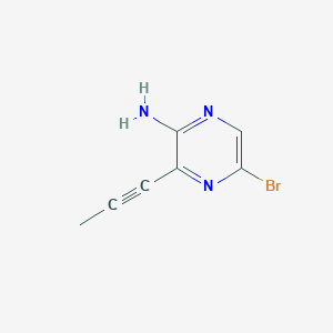 molecular formula C7H6BrN3 B8589559 5-Bromo-3-(prop-1-ynyl)pyrazin-2-amine 