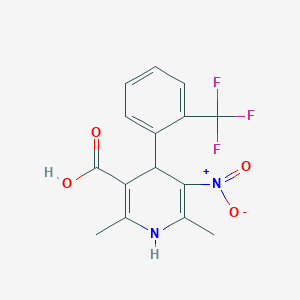 molecular formula C15H13F3N2O4 B8589695 1,4-Dihydro-2,6-dimethyl-3-nitro-4-(trifluoromethylphenyl)-pyridine-5-carboxylic acid 
