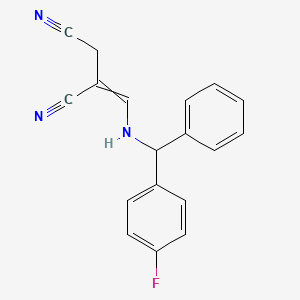 2-({[(4-Fluorophenyl)(phenyl)methyl]amino}methylidene)butanedinitrile