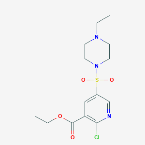 molecular formula C14H20ClN3O4S B8589797 Ethyl 2-chloro-5-(4-ethyl-1-piperazinylsulfonyl)nicotinoate 