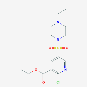 Ethyl 2-chloro-5-(4-ethyl-1-piperazinylsulfonyl)nicotinoate