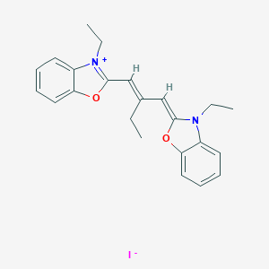 molecular formula C23H25IN2O2 B085898 (2Z)-3-Ethyl-2-[(2E)-2-[(3-ethyl-1,3-benzoxazol-3-ium-2-yl)methylidene]butylidene]-1,3-benzoxazole;iodide CAS No. 1054-00-8