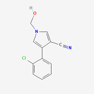 molecular formula C12H9ClN2O B8589824 4-(2-Chlorophenyl)-1-(hydroxymethyl)-1H-pyrrole-3-carbonitrile CAS No. 96571-93-6