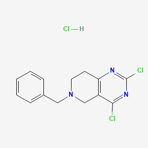 molecular formula C14H14Cl3N3 B8590202 6-Benzyl-2,4-dichloro-5,6,7,8-tetrahydropyrido[4,3-d]pyrimidine hydrochloride 