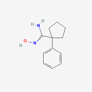 molecular formula C12H16N2O B8590221 N'-hydroxy-1-phenylcyclopentane-1-carboximidamide 