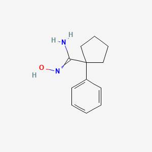 molecular formula C12H16N2O B8590221 N-hydroxy-1-phenylcyclopentanecarboximidamide 