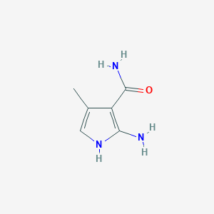 molecular formula C6H9N3O B8590275 2-amino-4-methyl-1H-pyrrole-3-carboxamide 