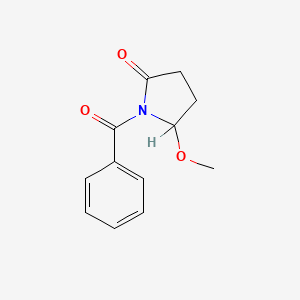 molecular formula C12H13NO3 B8590281 1-Benzoyl 5-methoxy pyrrolidin-2-one CAS No. 136409-99-9