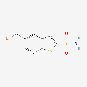 molecular formula C9H8BrNO2S2 B8590430 5-(bromomethyl)-1-benzothiophene-2-sulfonamide 