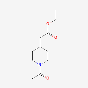 molecular formula C11H19NO3 B8590669 Ethyl 1-acetyl-4-piperidineacetate 