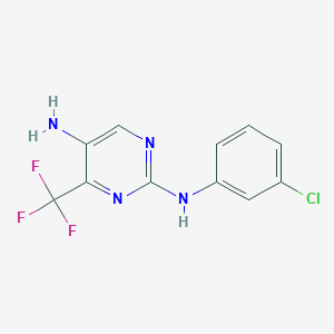 molecular formula C11H8ClF3N4 B8590681 N2-(3-chlorophenyl)-4-(trifluoromethyl)pyrimidine-2,5-diamine 
