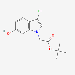 molecular formula C14H16ClNO3 B8590712 tert-Butyl (3-chloro-6-hydroxy-1H-indol-1-yl)acetate CAS No. 820960-28-9