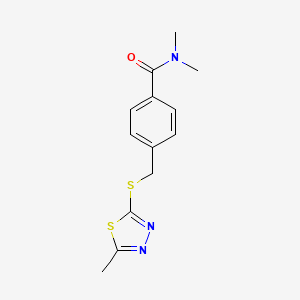 N,N-dimethyl-4-(((5-methyl-1,3,4-thiadiazol-2-yl)thio)methyl)benzamide
