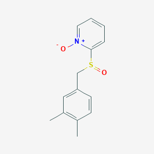 molecular formula C14H15NO2S B8591055 Pyridine, 2-[[(3,4-dimethylphenyl)methyl]sulfinyl]-, 1-oxide CAS No. 60264-20-2