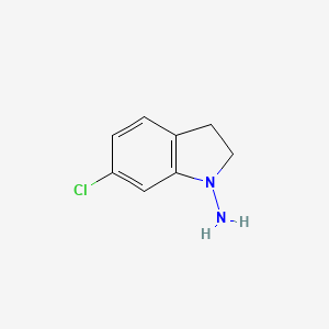 molecular formula C8H9ClN2 B8591204 1H-Indol-1-amine,6-chloro-2,3-dihydro- 