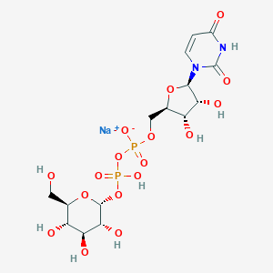 molecular formula C15H23N2NaO17P2 B085916 Uridine 5'-(trihydrogen diphosphate), mono-alpha-d-glucopyranosyl ester, sodium salt CAS No. 14656-80-5