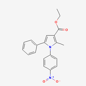 molecular formula C20H18N2O4 B8591831 2-Methyl-1-(4-nitrophenyl)-5-phenyl-1H-pyrrole-3-carboxylic acid ethyl ester 