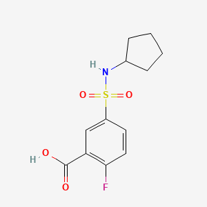 molecular formula C12H14FNO4S B8591865 5-Cyclopentylsulfamoyl-2-fluoro-benzoic acid 