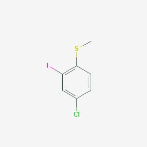 molecular formula C7H6ClIS B8591927 4-Chloro-2-iodo-1-(methylthio)benzene 