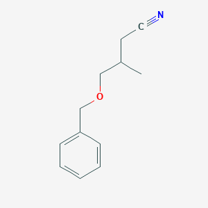 molecular formula C12H15NO B8592410 (R)-4-Benzyloxy-3-methylbutyronitrile 