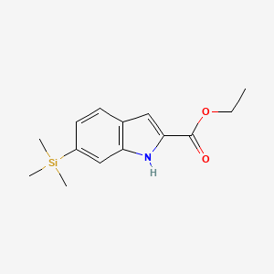 molecular formula C14H19NO2Si B8592466 ethyl 6-trimethylsilyl-1H-indole-2-carboxylate 
