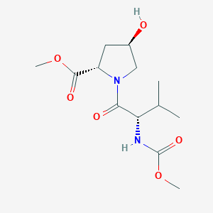 molecular formula C13H22N2O6 B8592678 methyl (2S,4R)-4-hydroxy-1-((methoxycarbonyl)-L-valyl)pyrrolidine-2-carboxylate CAS No. 1272654-89-3