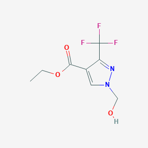 molecular formula C8H9F3N2O3 B8592867 Ethyl 1-(hydroxymethyl)-3-(trifluoromethyl)-1H-pyrazole-4-carboxylate 