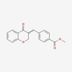molecular formula C18H14O4 B8593042 methyl 4-[(4-oxo-2H-1-benzopyran-3-ylidene)methyl]benzoate 