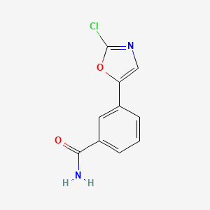 molecular formula C10H7ClN2O2 B8593141 3-(2-chloro-1,3-oxazol-5-yl)benzamide 